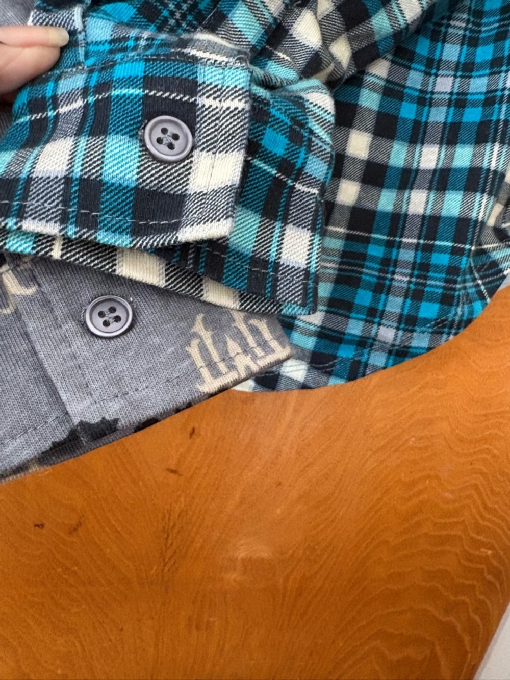 Disney Blue and Black Plaid haunted mansion Shirt S - Picture 7 of 8